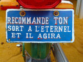 Plaque moto proverbe "Recommande ton sort a l’Éternel et il agira" Ouidah - Bénin