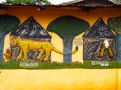 sculpture peinture murale adjahouto et behanzin -Abomey - Bénin